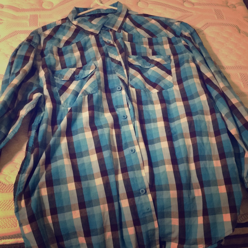 Blue button down shirt
